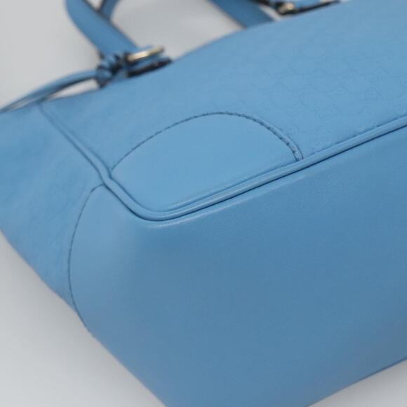 GUCCI Micro GG Canvas Guccissima Bag Leather Outlet Blue Gold - Picture 13 of 16